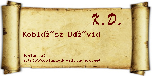 Koblász Dávid névjegykártya